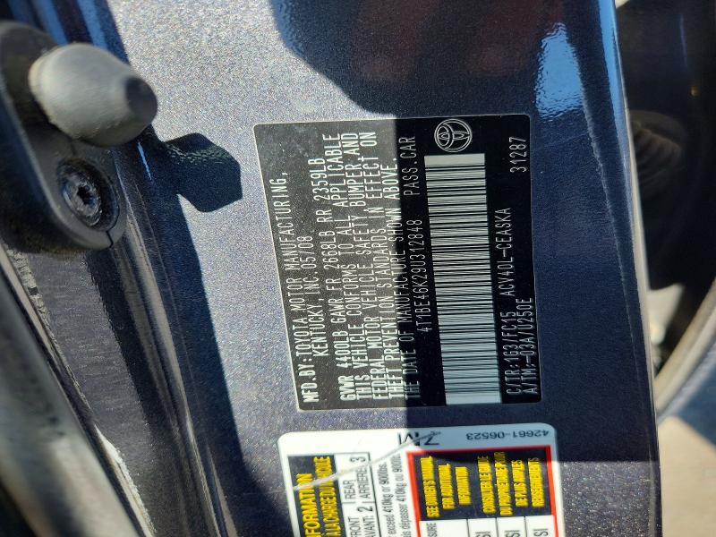 2009 Toyota Camry მანქანა იყიდება აუქციონზე, vin: 4T1BE46K29U312848, აუქციონის ნომერი: 58369556