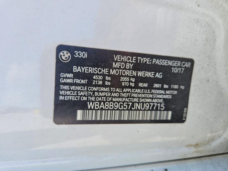 57346946 :رقم المزاد ، WBA8B9G57JNU97715 vin ، 2018 Bmw 330 مزاد بيع