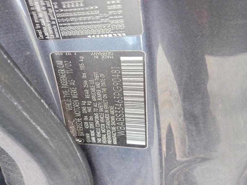 Продаж на аукціоні авто 2003 Bmw 325, vin: WBABS33463PG90481, номер лоту: 58003656