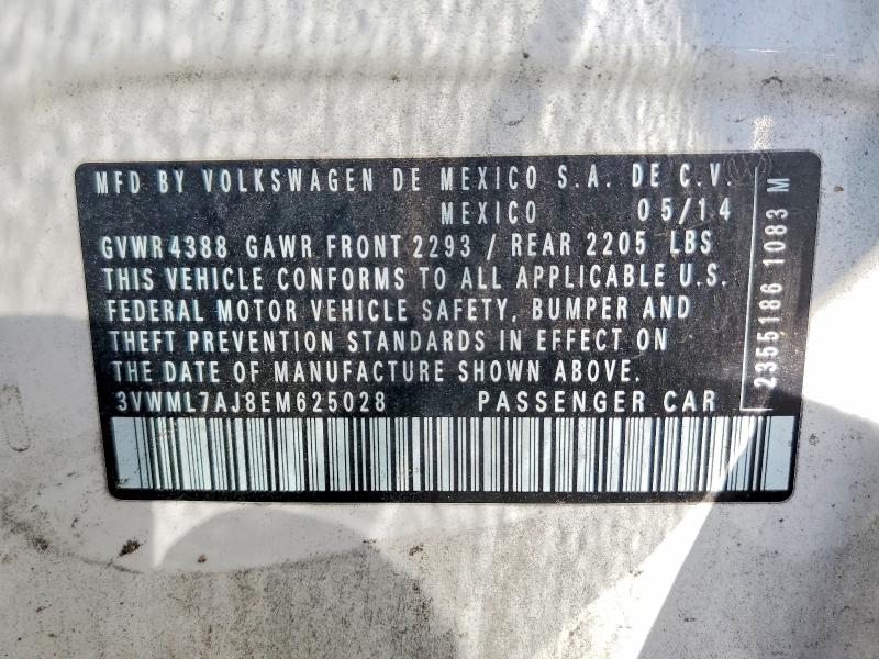 Продаж на аукціоні авто 2014 Volkswagen Jetta, vin: 3VWML7AJ8EM625028, номер лоту: 55461976