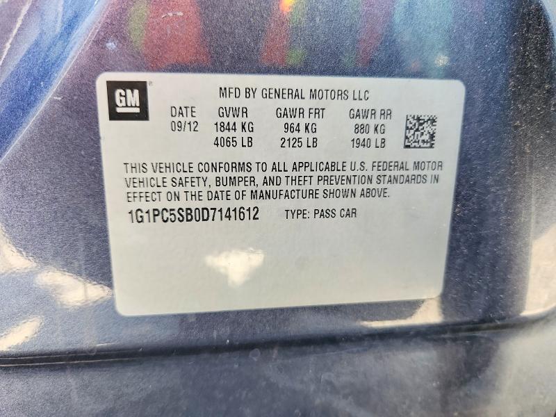 Aukcja sprzedaży 2013 Chevrolet Cruze, vin: 1G1PC5SB0D7141612, numer aukcji: 56398346