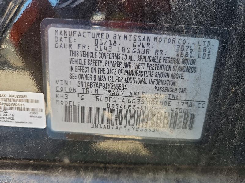 Продажа на аукционе авто 2018 Nissan Sentra, vin: 3N1AB7AP9JY255534, номер лота: 55771646
