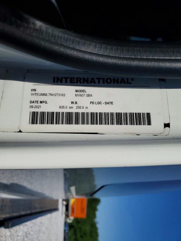 Продаж на аукціоні авто 2022 International Mv607, vin: 1HTEUMML7NH273163, номер лоту: 51833196