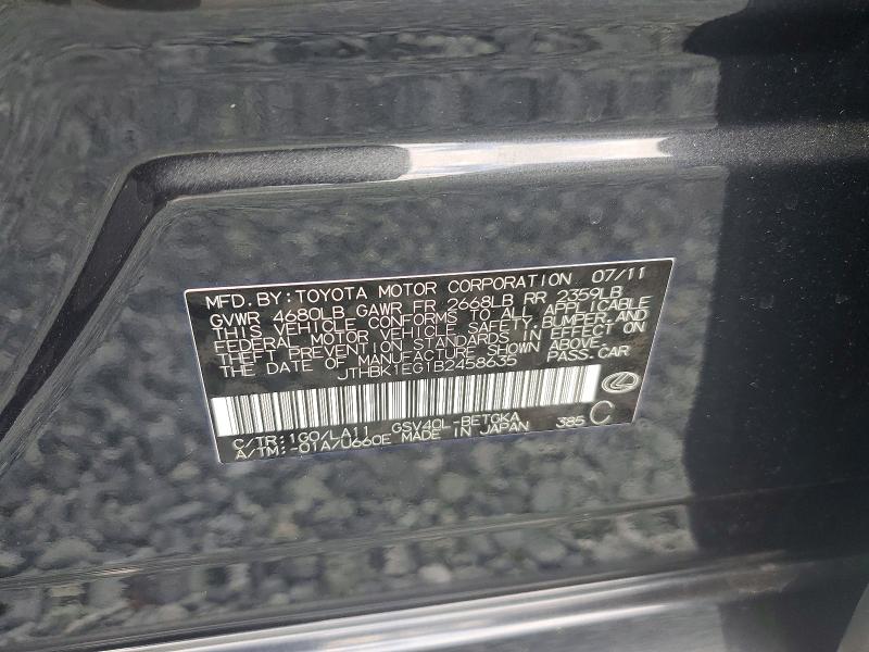 Продаж на аукціоні авто 2011 Lexus Es, vin: JTHBK1EG1B2458635, номер лоту: 54389896