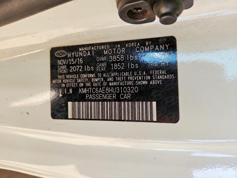 Продаж на аукціоні авто 2017 Hyundai Veloster, vin: KMHTC6AE8HU310320, номер лоту: 56994456