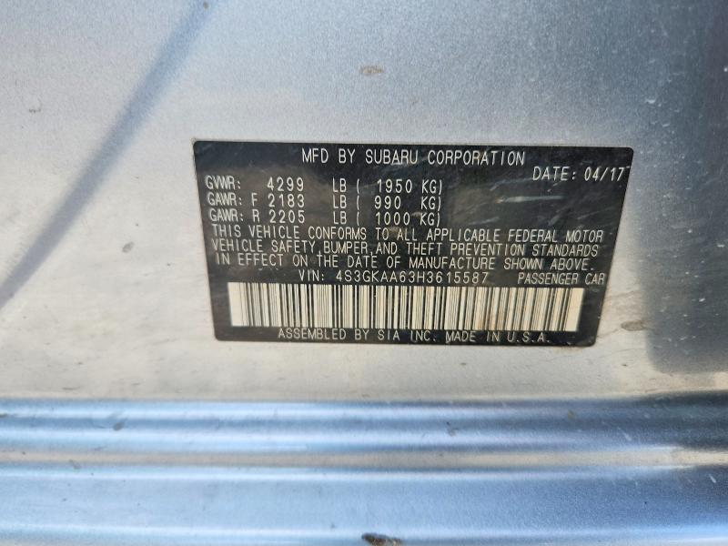 Продаж на аукціоні авто 2017 Subaru Impreza, vin: 4S3GKAA63H3615587, номер лоту: 57894986
