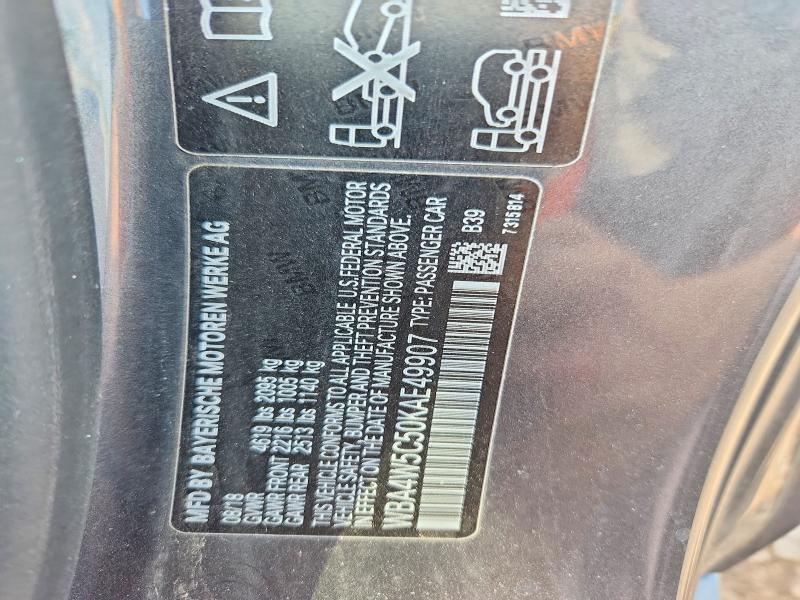 56899276 :رقم المزاد ، WBA4W5C50KAE49907 vin ، 2019 Bmw 430xi مزاد بيع