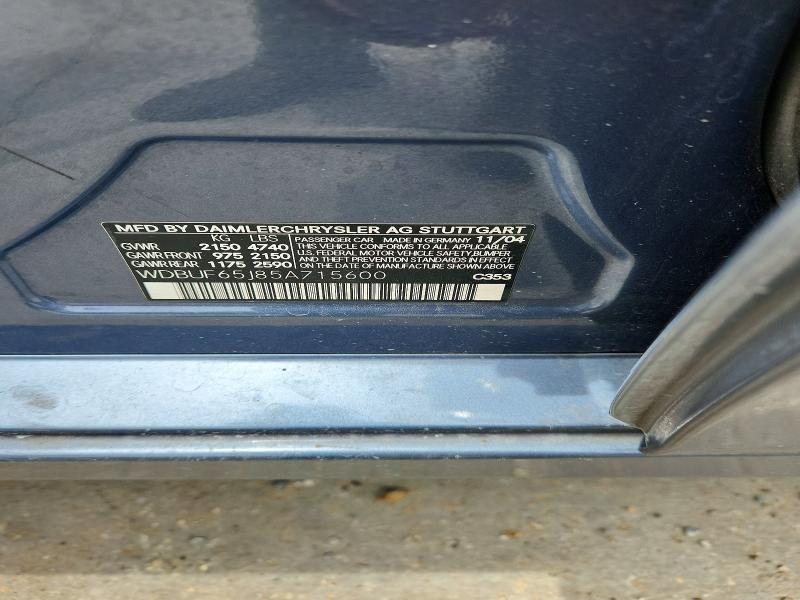 Aukcja sprzedaży 2005 Mercedes-benz E, vin: WDBUF65J85A715600, numer aukcji: 55781756