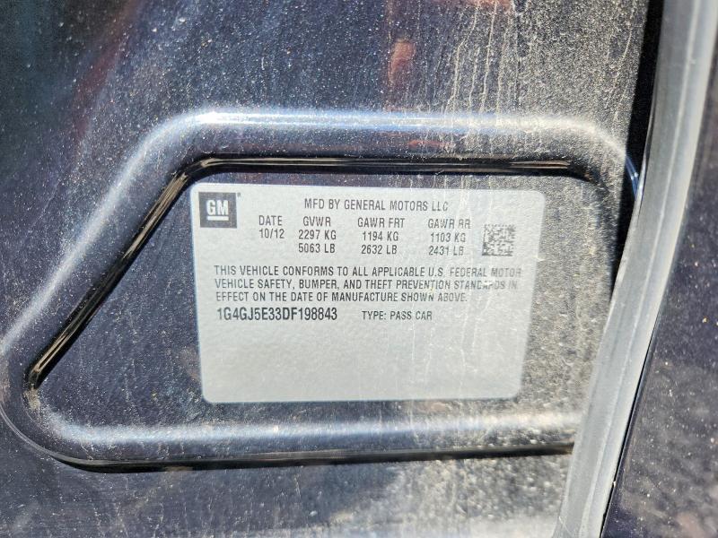 58037696 :رقم المزاد ، 1G4GJ5E33DF198843 vin ، 2013 Buick Lacrosse مزاد بيع
