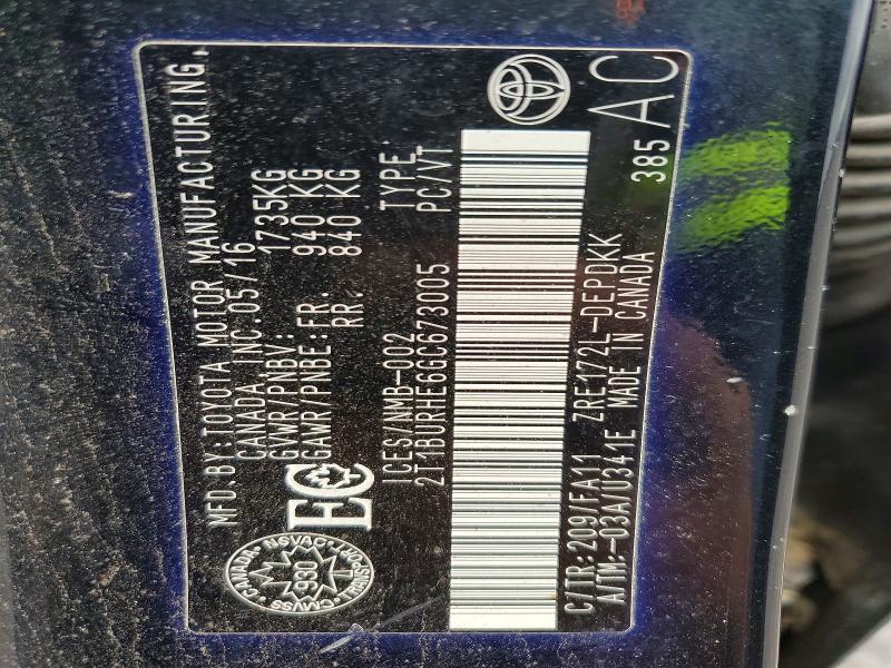 Aukcja sprzedaży 2016 Toyota Corolla, vin: 2T1BURHE6GC673005, numer aukcji: 59083336