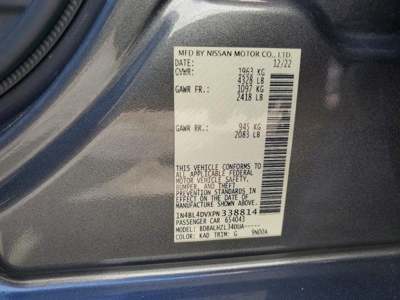 Aukcja sprzedaży 2023 Nissan Altima 2.5 S Sv, vin: 1N4BL4DVXPN338814, numer aukcji: 58453126