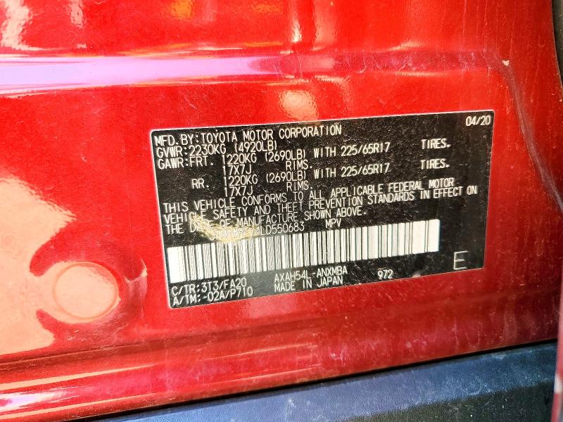 2020 Toyota Rav4 Hybrid მანქანა იყიდება აუქციონზე, vin: JTMRWRFV4LD550683, აუქციონის ნომერი: 57944996