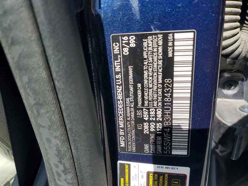 Продаж на аукціоні авто 2017 Mercedes-benz C, vin: 55SWF4JB3HU184328, номер лоту: 59182356