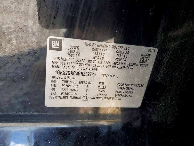Продажа на аукционе авто 2016 Gmc Yukon Xl, vin: 1GKS2GKC4GR382725, номер лота: 59175196