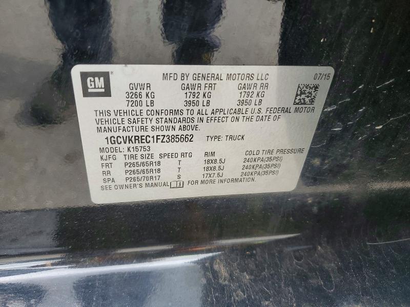 Продажа на аукционе авто 2015 Chevrolet Silverado, vin: 1GCVKREC1FZ385662, номер лота: 56218896
