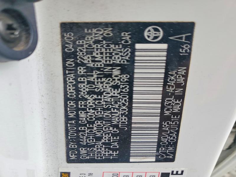56613876 :رقم المزاد ، JTDBF30K250163198 vin ، 2005 Toyota Camry مزاد بيع