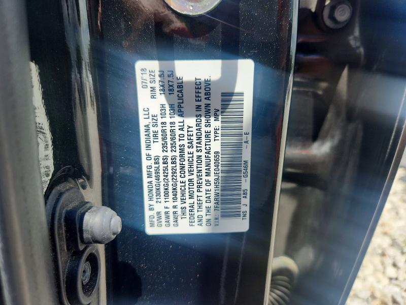 57704486 :رقم المزاد ، 7FARW1H59JE040659 vin ، 2018 Honda Cr-v مزاد بيع