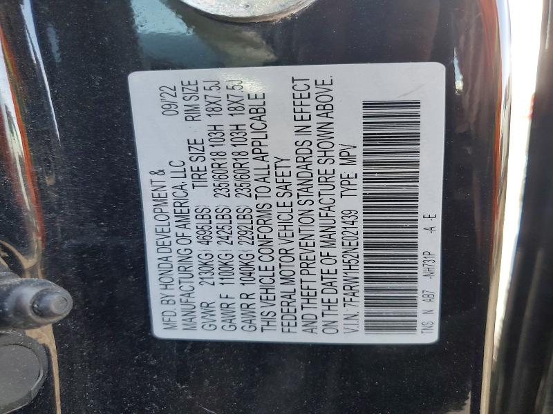 56257626 :رقم المزاد ، 7FARW1H52NE021439 vin ، 2022 Honda Cr-v مزاد بيع