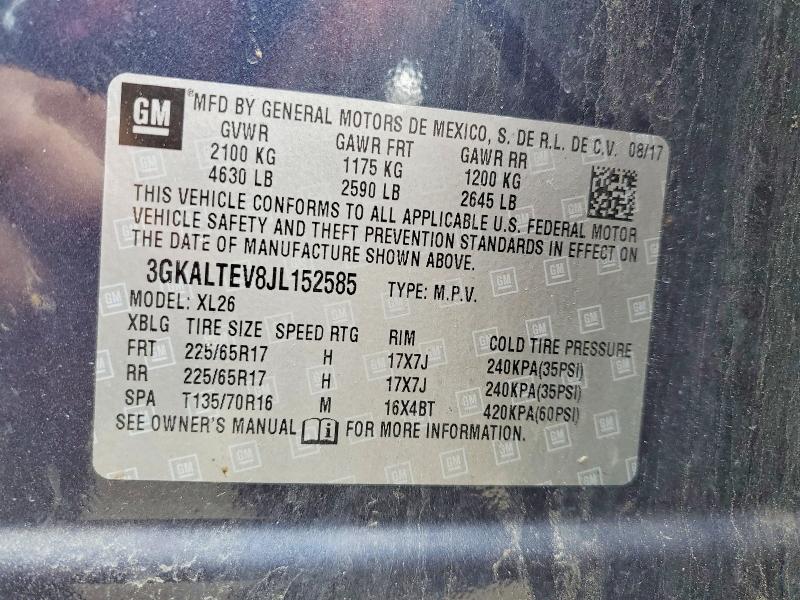 Aukcja sprzedaży 2018 Gmc Terrain, vin: 3GKALTEV8JL152585, numer aukcji: 55422116