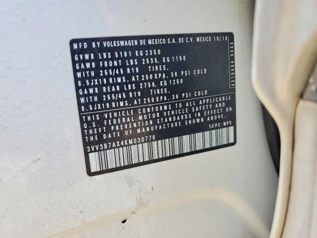 Продаж на аукціоні авто 2019 Volkswagen Tiguan, vin: 3VV3B7AX4KM030776, номер лоту: 59006626