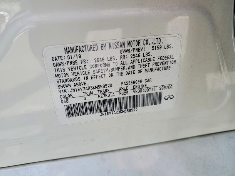 Продаж на аукціоні авто 2019 Infiniti Q50, vin: JN1EV7AR3KM558520, номер лоту: 57710936