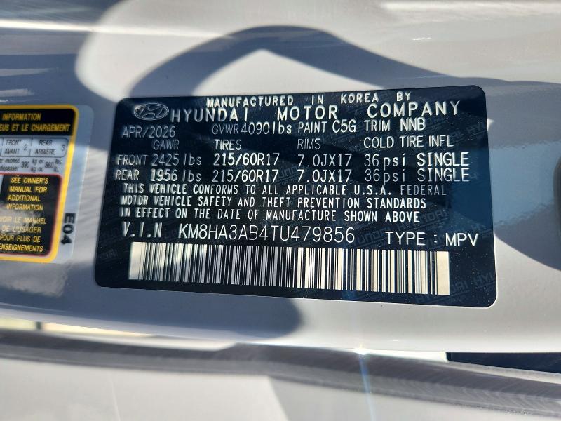 Продаж на аукціоні авто 2026 Hyundai Kona, vin: KM8HA3AB4TU479856, номер лоту: 57975536