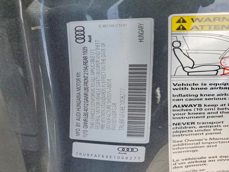 2014 Audi Tt მანქანა იყიდება აუქციონზე, vin: TRUBFAFK8E1008277, აუქციონის ნომერი: 56620396