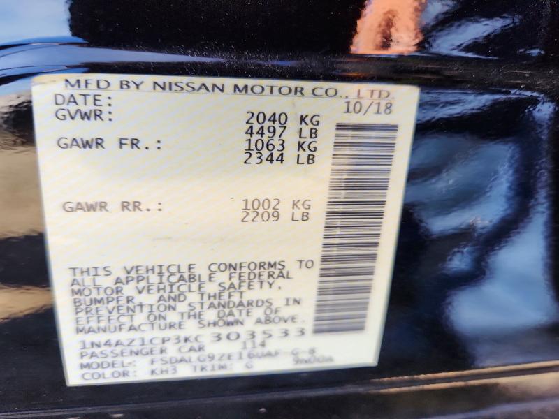 Aukcja sprzedaży 2019 Nissan Leaf, vin: 1N4AZ1CP3KC303533, numer aukcji: 55351356