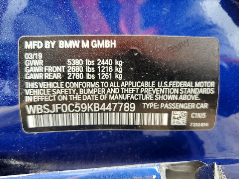 Продажа на аукционе авто 2019 Bmw M5, vin: WBSJF0C59KB447789, номер лота: 56473626
