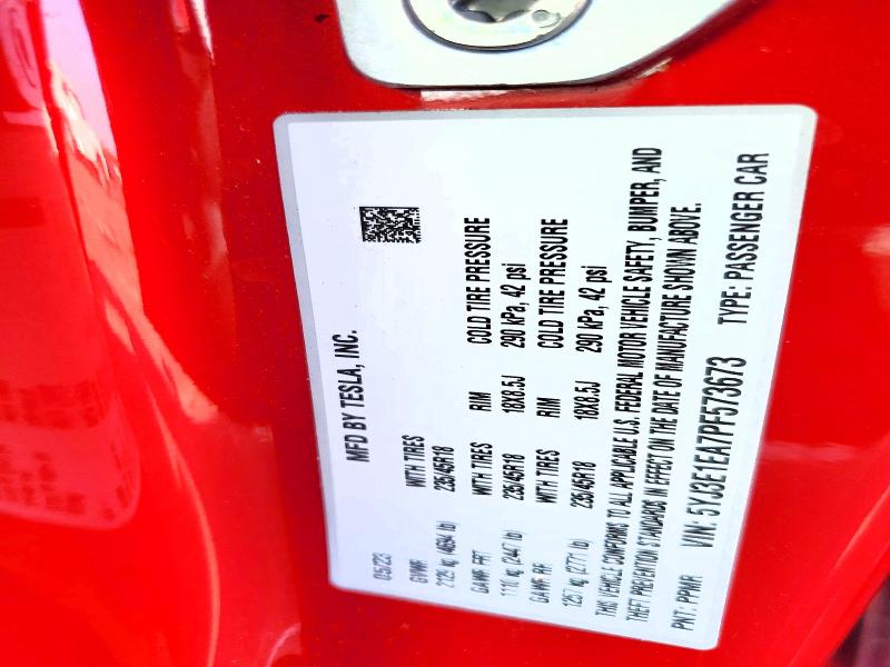 2023 Tesla Model 3 მანქანა იყიდება აუქციონზე, vin: 5YJ3E1EA7PF573673, აუქციონის ნომერი: 57386636