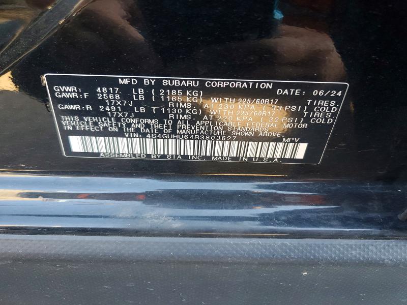 58098656 :رقم المزاد ، 4S4GUHU64R3803627 vin ، 2024 Subaru Crosstrek مزاد بيع