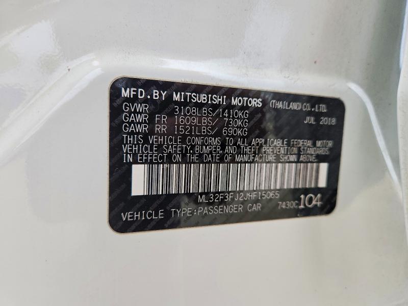 Продаж на аукціоні авто 2018 Mitsubishi Mirage, vin: ML32F3FJ2JHF15065, номер лоту: 56134696
