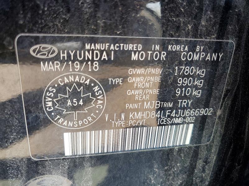 Aukcja sprzedaży 2018 Hyundai Elantra, vin: KMHD84LF4JU666902, numer aukcji: 55535956