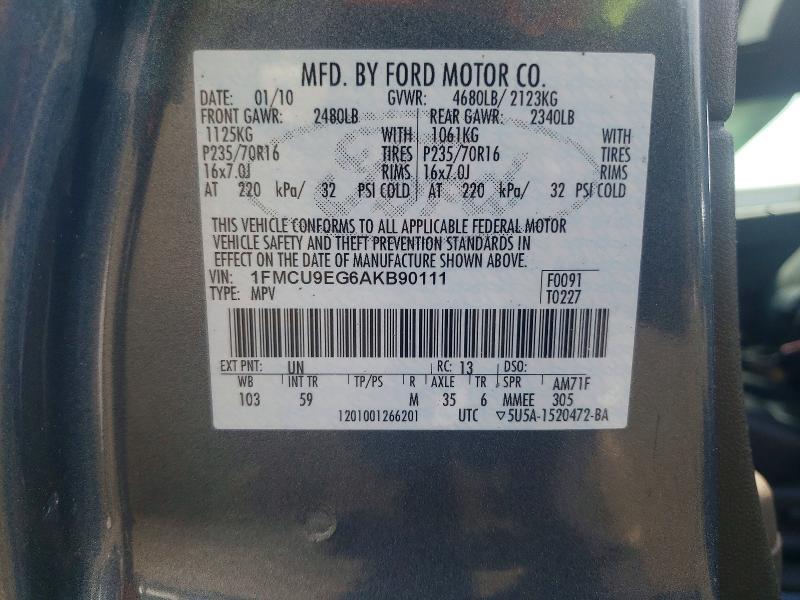 Aukcja sprzedaży 2010 Ford Escape, vin: 1FMCU9EG6AKB90111, numer aukcji: 55936746