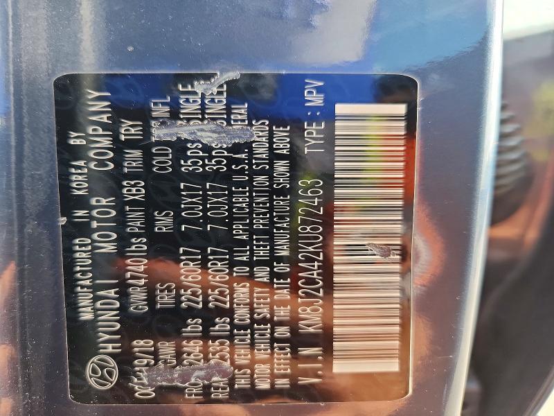 Aukcja sprzedaży 2019 Hyundai Tucson, vin: KM8J2CA42KU872463, numer aukcji: 56818296