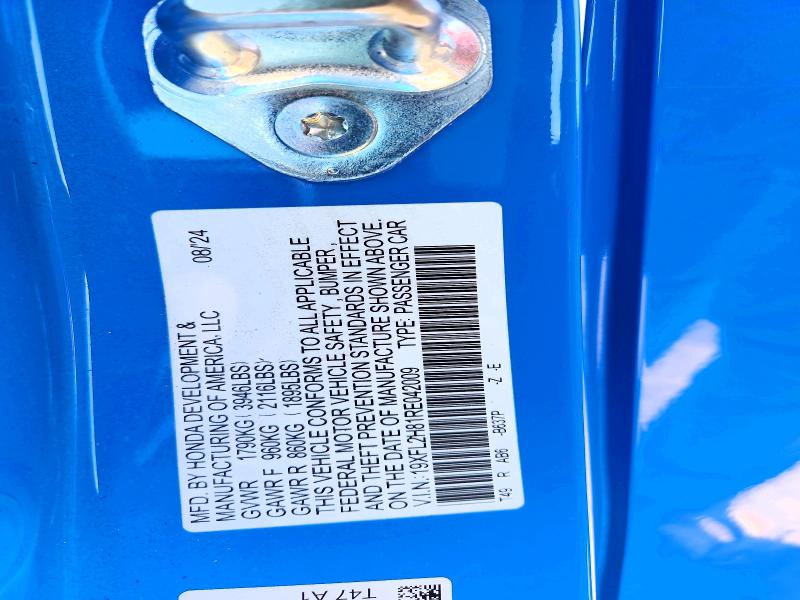 Продажа на аукционе авто 2024 Honda Civic, vin: 19XFL2H81RE042009, номер лота: 55911016