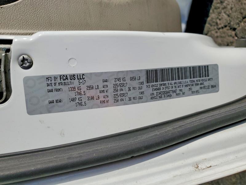Aukcja sprzedaży 2017 Dodge Grand Caravan, vin: 2C4RDGBG8HR776487, numer aukcji: 58147036