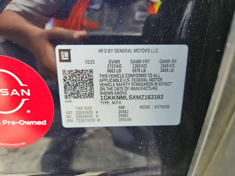 Aukcja sprzedaży 2021 Gmc Acadia, vin: 1GKKNMLSXMZ163193, numer aukcji: 57018886