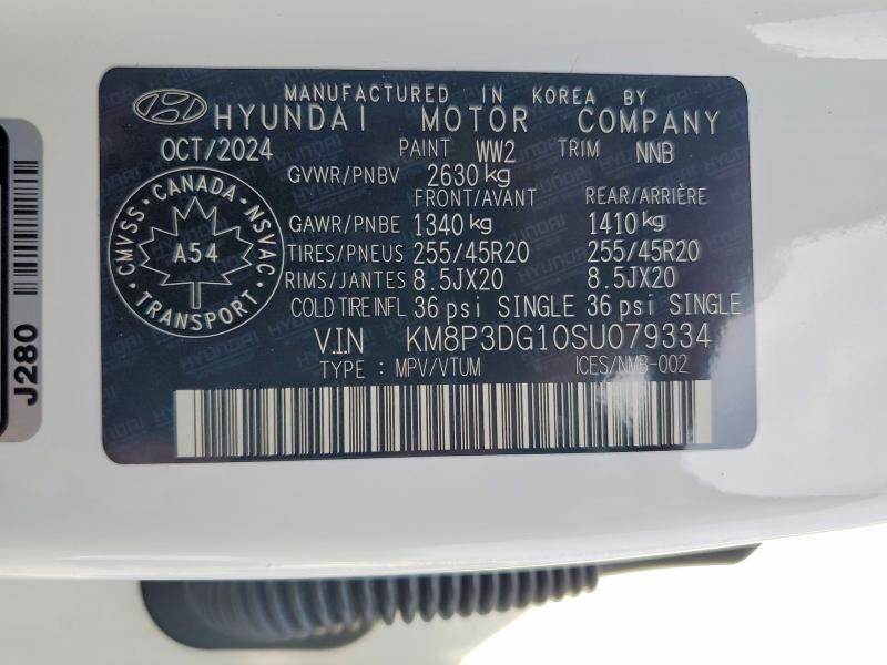 Aukcja sprzedaży 2025 Hyundai Santa Fe, vin: KM8P3DG10SU079334, numer aukcji: 55999666