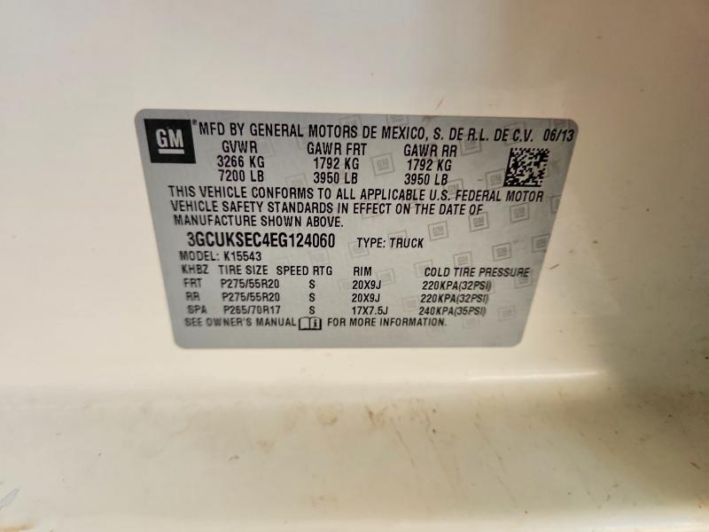 57180266 :رقم المزاد ، 3GCUKSEC4EG124060 vin ، 2014 Chevrolet Silverado مزاد بيع