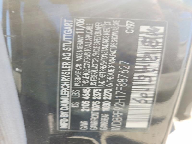 Продаж на аукціоні авто 2007 Mercedes-benz C, vin: WDBRF92H17F887627, номер лоту: 85455235