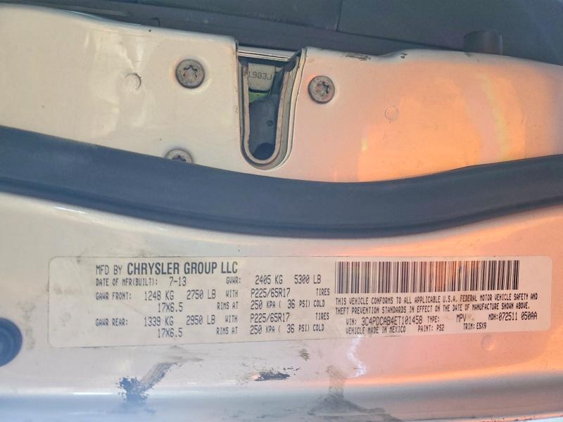 2014 Dodge Journey მანქანა იყიდება აუქციონზე, vin: 3C4PDCAB4ET101458, აუქციონის ნომერი: 56186346