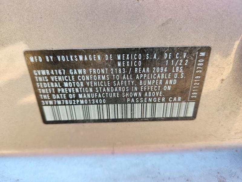 54901086 :رقم المزاد ، 3VW7M7BU2PM013400 vin ، 2023 Volkswagen Jetta مزاد بيع
