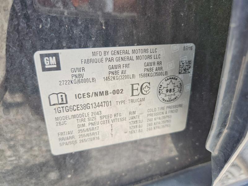 Aukcja sprzedaży 2016 Gmc Canyon, vin: 1GTG6CE38G1344701, numer aukcji: 85451005