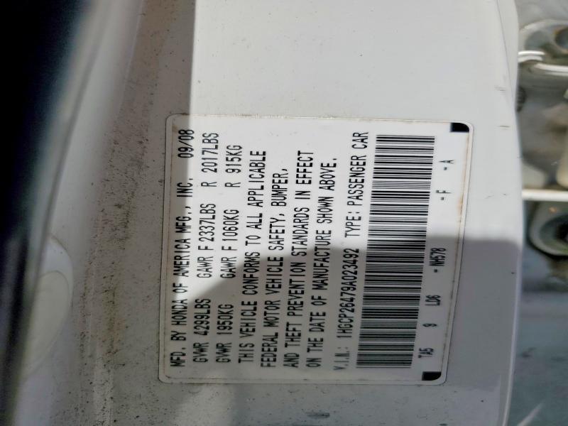 56288676 :رقم المزاد ، 1HGCP26479A023492 vin ، 2009 Honda Accord مزاد بيع