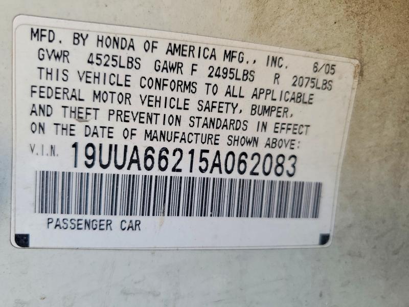 Продажа на аукционе авто 2005 Acura Tl, vin: 19UUA66215A062083, номер лота: 58518376