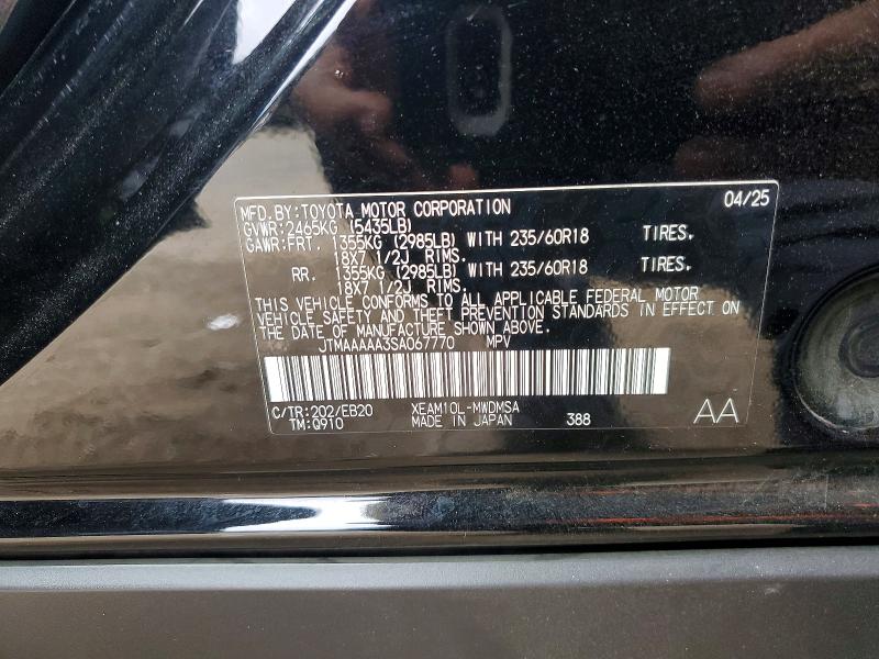 Aukcja sprzedaży 2025 Toyota Bz4x, vin: JTMAAAAA3SA067770, numer aukcji: 57544266