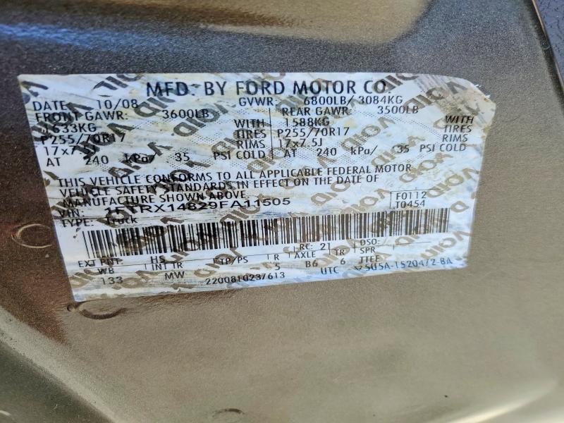 Продаж на аукціоні авто 2009 Ford F150, vin: 1FTRX14829FA11505, номер лоту: 57877176