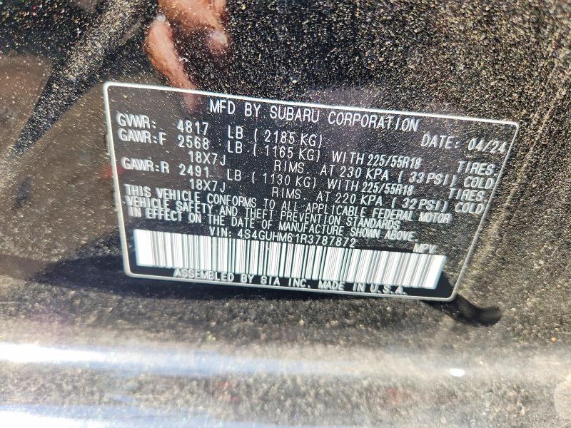 Продаж на аукціоні авто 2024 Subaru Crosstrek, vin: 4S4GUHM61R3787872, номер лоту: 57733966