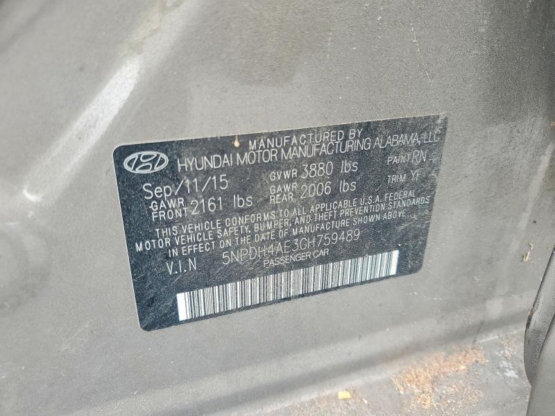 Продаж на аукціоні авто 2016 Hyundai Elantra, vin: 5NPDH4AE3GH759489, номер лоту: 54588256